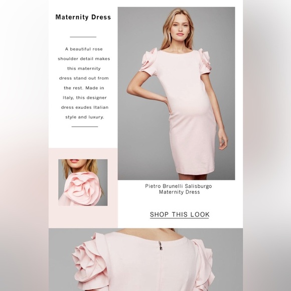 Pietro Brunelli Pink Salisburgo Rose Ruffle Maternity Dress Size S Baby Shower - Picture 3 of 13